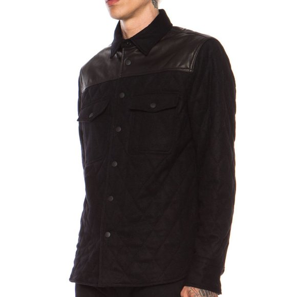 Rag & Bone Black Lumberjack Quilted Overshirt S - Picture 6 of 9